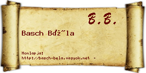 Basch Béla névjegykártya